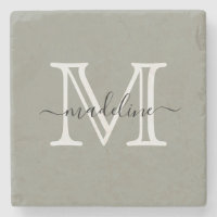 Elegantes Script Evergreen Fog Monogram