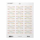 Elegantes Script Fall Golden Foliage Vielen Dank Adressaufkleber (Vorne)