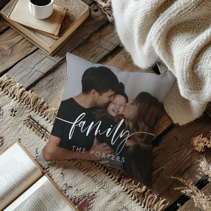 Elegantes Script Family Foto Kissen