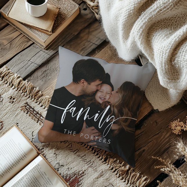 Elegantes Script Family Foto Kissen (Von Creator hochgeladen)