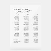 Elegantes Script finden Sie Ihren Sitz Hochzeitssy Acrylschild (Vorderseite)