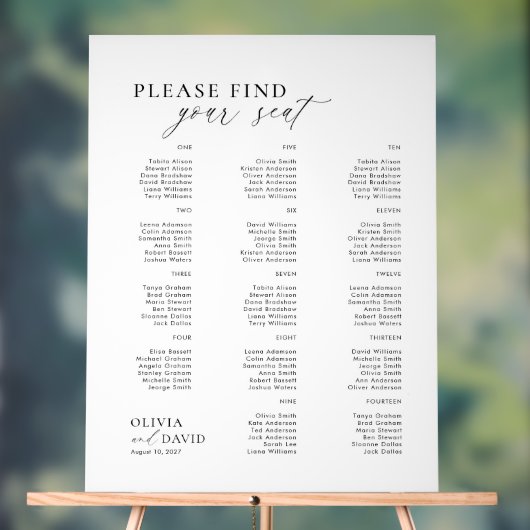 Elegantes Script finden Sie Ihren Sitz Hochzeitssy Acrylschild (Neutral)