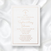 Elegantes Script First Communion Rose Gold Folieneinladung