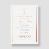 Elegantes Script First Communion Rose Gold Folieneinladung