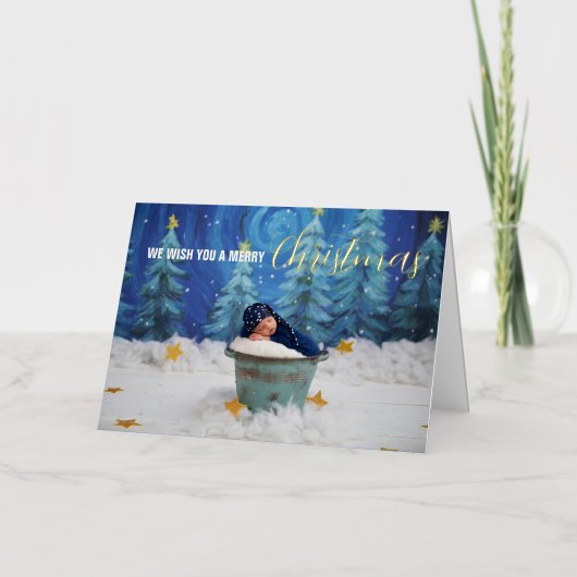 Elegantes Script Foil Family Foto (Vorderseite)