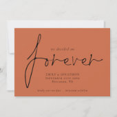 Elegantes Script Forever QR Code Terracotta Save The Date (Vorderseite)