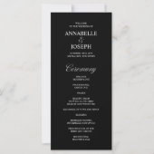 Elegantes Script-formales Black Wedding-Programm (Vorderseite)