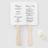 Elegantes Script-formales White Wedding-Programm Fächer (Vorne und Hinten)