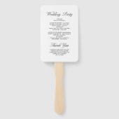 Elegantes Script-formales White Wedding-Programm Fächer (Rückseite)