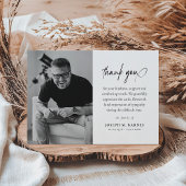 Elegantes Script-Foto Beerdigung Dankeskarte