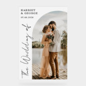 Elegantes Script-Foto Begrüßungszeichen Acrylschild (Vorderseite)