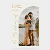 Elegantes Script-Foto Begrüßungszeichen Acrylschild (Vorderseite)