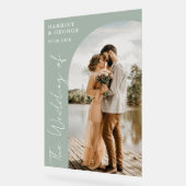 Elegantes Script-Foto Begrüßungszeichen Acrylschild (Winkel)