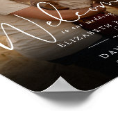 Elegantes Script-Foto-Begrüßungszeichen Poster (Ecke)