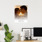 Elegantes Script-Foto-Begrüßungszeichen Poster (Heimbüro)