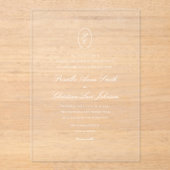 Elegantes Script Foto Bible Verse Christlich Hochz Acryleinladungen (Vorderseite)