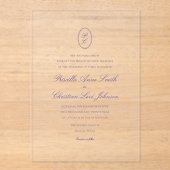 Elegantes Script Foto Bible Verse Christlich Hochz Acryleinladungen (Vorderseite)