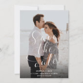 Elegantes Script Foto Florida Beach Wedding Save The Date (Vorderseite)