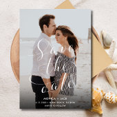 Elegantes Script Foto Florida Beach Wedding Save The Date