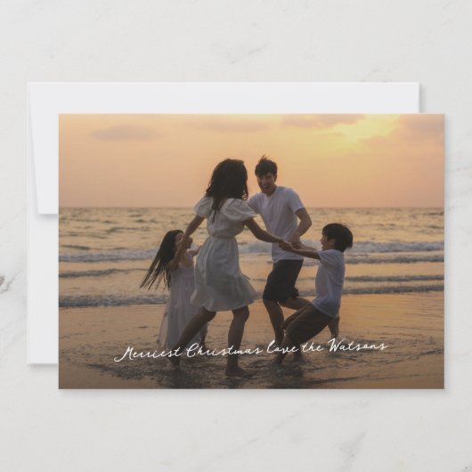 Elegantes Script Foto Frohe Weihnachten (Vorderseite)