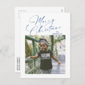 Elegantes Script Foto Frohe Weihnachten (Vorne/Hinten)