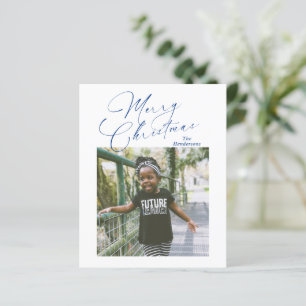 Elegantes Script Foto Frohe Weihnachtskarte