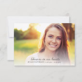 Elegantes Script-Foto für benutzerdefinierte Meldu Dankeskarte (Rückseite)