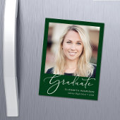 Elegantes Script Foto Green Abschluss Magnet