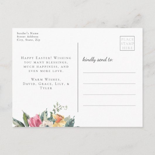 Elegantes Script Foto Happy Oaster Postkarte (Rückseite)