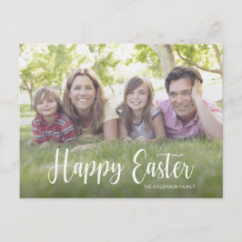Elegantes Script Foto Happy Oaster Postkarte