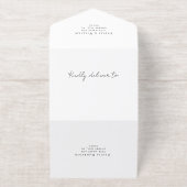Elegantes Script-Foto Hochzeit All-in-One-Einladung (Außenseite)