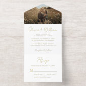 Elegantes Script-Foto Hochzeit All-in-One-Einladung (Innenseite)