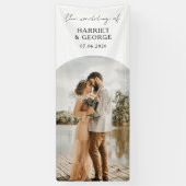 Elegantes Script-Foto Hochzeit Banner (Vertikal)