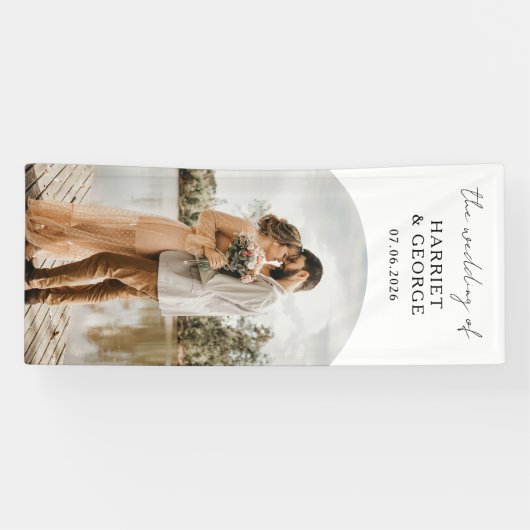Elegantes Script-Foto Hochzeit Banner (Horizontal)