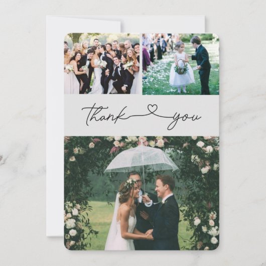 Elegantes Script Foto Hochzeit Danke (Vorderseite)