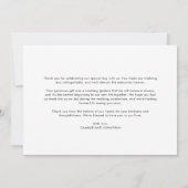 Elegantes Script Foto Hochzeit Danke Karte (Rückseite)