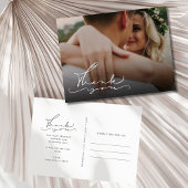 Elegantes Script Foto Hochzeit Danke Postkarte