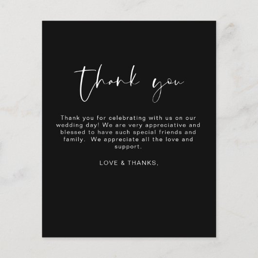 Elegantes Script Foto Hochzeit Dankeschön Karte (Hinten)