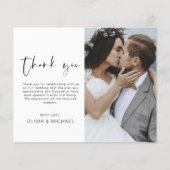 Elegantes Script Foto Hochzeit Dankeschön Karte (Vorderseite)