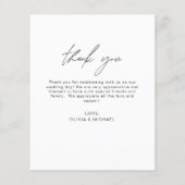 Elegantes Script Foto Hochzeit Dankeschön Karte (Rückseite)