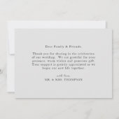 Elegantes Script Foto Hochzeit Dankeschön Karte (Rückseite)