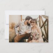 Elegantes Script Foto Hochzeit Dankeschön Karte (Rückseite)