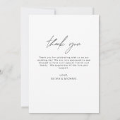 Elegantes Script Foto Hochzeit Dankeschön Karte (Rückseite)