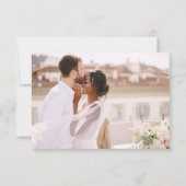 Elegantes Script Foto Hochzeit Dankeschön Karte (Rückseite)