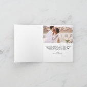Elegantes Script Foto Hochzeit Dankeschön Karte (Innenseite)