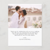 Elegantes Script Foto Hochzeit Dankeschön Karte (Rückseite)
