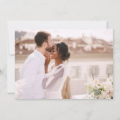 Elegantes Script Foto Hochzeit Dankeschön Karte (Rückseite)