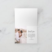 Elegantes Script Foto Hochzeit Dankeschön Karte (Innenseite)