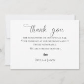 Elegantes Script Foto Hochzeit Dankeschön Karte (Rückseite)