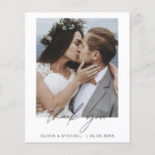 Elegantes Script Foto Hochzeit Dankeschön Karte (Vorderseite)